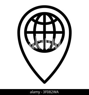Globe planet with pin icon Stock Vector
