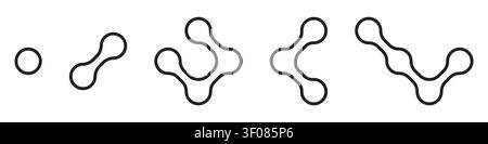Metaball dots shapes icon set Stock Vector