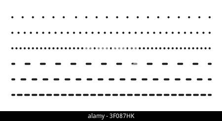 Types long dashed line set Stock Vector