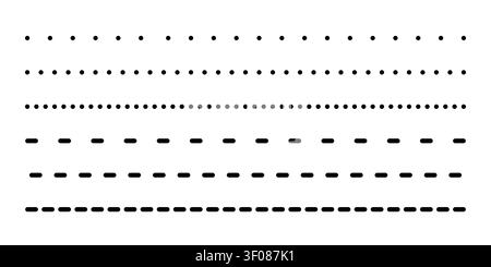 Types long dashed line set Stock Vector