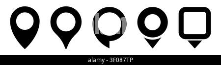 Locatin pin icon set simple design Stock Vector