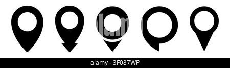 Locatin pin icon set simple design Stock Vector