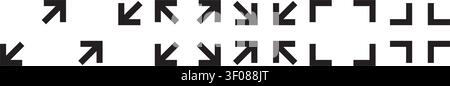 Full screen vector black icons. Set of full screen and exit full screen icon. Minimize Maximize Frame Logo Stock Vector
