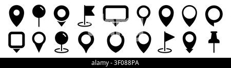 Locatin pin icon set simple design Stock Vector