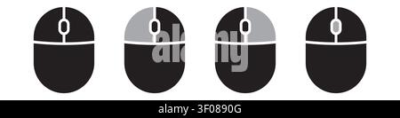 Computer mouse icons with buttons set Stock Vector