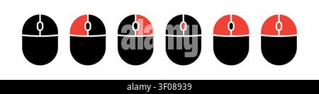 Computer mouse icons with buttons set Stock Vector