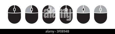 Computer mouse icons with buttons set Stock Vector
