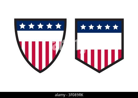 Usa stickers flag labels icon set Stock Vector