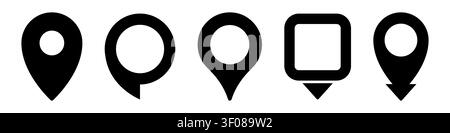 Locatin pin icon set simple design Stock Vector