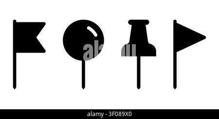 Locatin pin icon set simple design Stock Vector