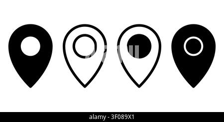 Locatin pin icon set simple design Stock Vector