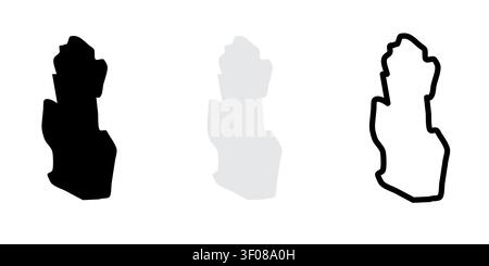 Qatar map icon symbol set Stock Vector
