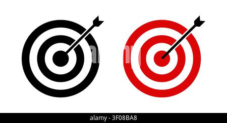 Target Boards With Arrows Flat Vector Icon Set Stock Vector