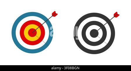 Target Boards With Arrows Flat Vector Icon Set Stock Vector