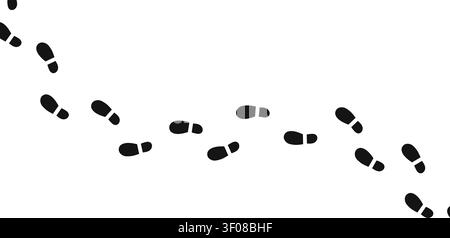 Human Footprint Trail Minimal Black Silhouette Illustration Stock Vector