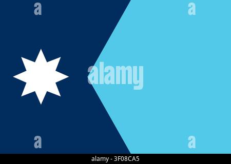 Minnesota State Flag with North Star. Modern Flat Vector Stock Vector