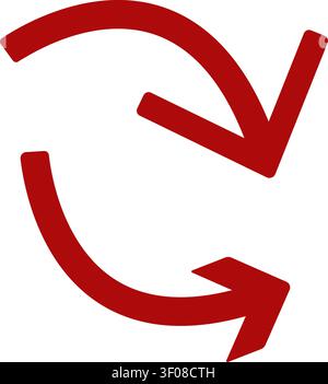 Rotating Arrow Icon Animated in Red Stock Vector