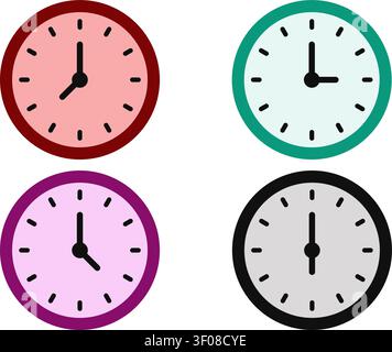 Clock icon set and time vector symbols Stock Vector