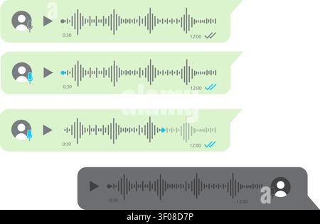 Voice Message Bubbles on Mobile Screen Stock Vector