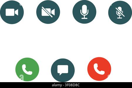 Communication Icons on Screen, Technology Symbols Stock Vector