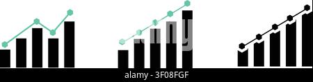 Increasing Business Graph Statistics Stock Vector