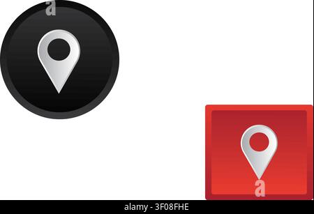 A location pin icon vector illustration designed in a clean flat style, isolated on a white background, perfect for GPS map navigation and mobile app Stock Vector