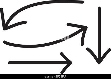 Hand drawn arrows pointing different directions Stock Vector