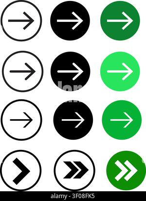 Directional Arrows Icons on Transparent Background Stock Vector