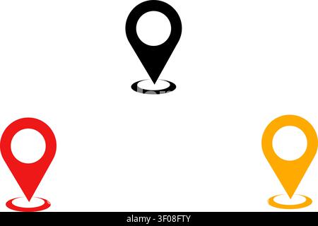 Map Markers Icons Set. Stock Vector