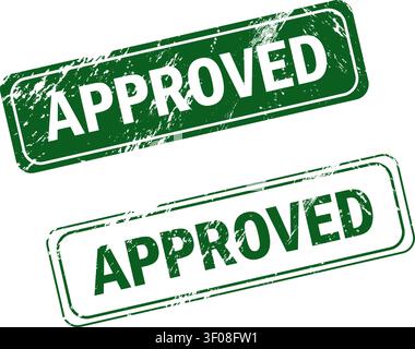 Approved Rubber Stamps on Transparent Background Stock Vector
