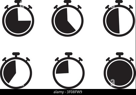 Rotating stopwatch icons Stock Vector