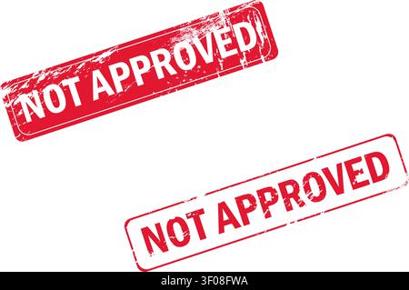 Rejected Stamp Marks on Transparent Background. Stock Vector