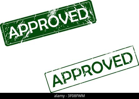 Approved Rubber Stamps on Transparent Background. Stock Vector