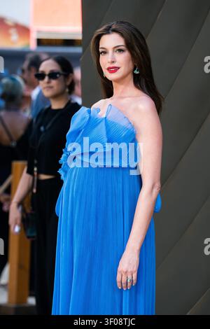 Anne Hathaway attends the premiere of "The Odyssey" at AMC Lincoln