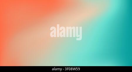 Teal orange pastel gradient texture background Stock Vector