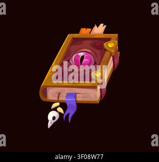 Scary Halloween spell book with creepy eye Stock Vector