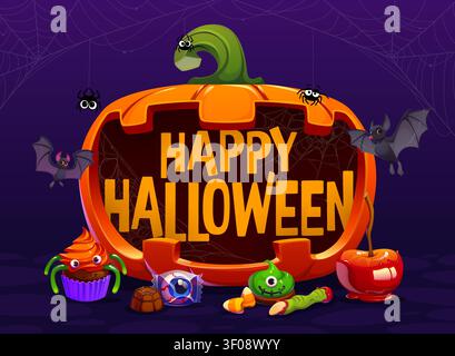 Happy Halloween holiday greeting card Stock Vector