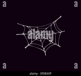 Halloween cobweb and spiderweb with stretched, sticky threads, perfect for spooky Halloween decorations. Cartoon vector cobweb for horror graphics, ho Stock Vector