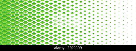 horizontal halftone of green leaves on white for pattern and background. Stock Vector