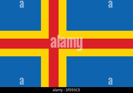 Flag of Aland Vector Illustration Stock Vector