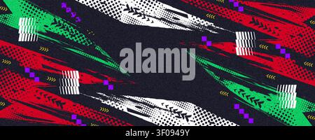 Dynamic Sport Background With Abstract Brush Strokes And Geometric Elements in Sporty and Pop Art Style Stock Vector