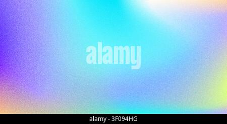 Color noise purple blue hologram gradient background. Holographic abstract gritty bg, grain and iridescent blur texture. Soft dreamy futuristic backdrop. Color gradation effect with retro vintage vibe Stock Vector