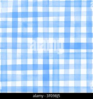 Watercolour background with a hand painted checked pattern design Stock Vector