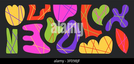 Colorful Abstract Doodle Shapes Stock Vector