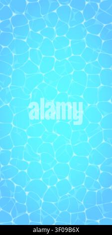 Calm pool water shimmers with soft blue tones. Stock Vector
