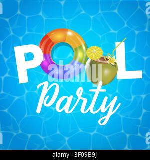 Social poster for pool party Stock Vector