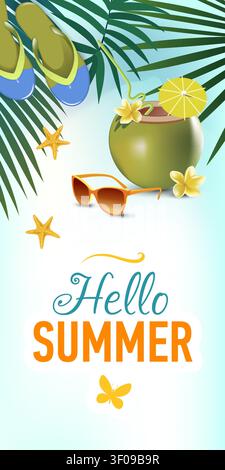 Tropical vacation ad banner template Stock Vector