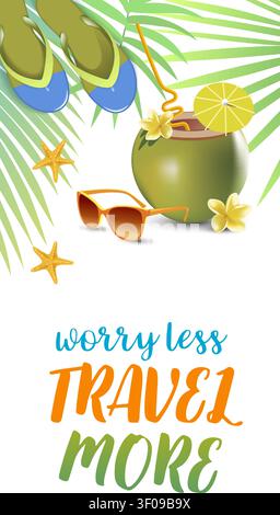 Tropical vacation ad banner template Stock Vector