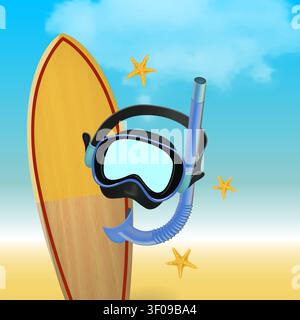 Tropical vacation ad banner template Stock Vector