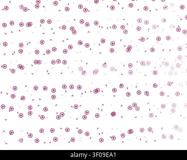 Seamless repeating pattern featuring hand-painted watercolor-style rings and crescent moon shapes in magenta and pink tones on a white background. Stock Photo